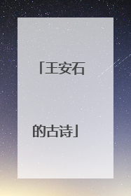 王安石的古诗