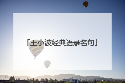 王小波经典语录名句
