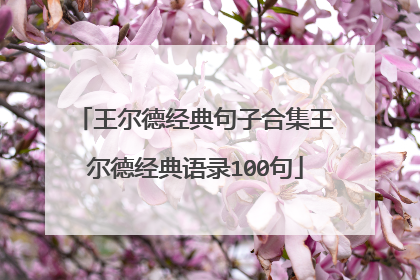 王尔德经典句子合集王尔德经典语录100句