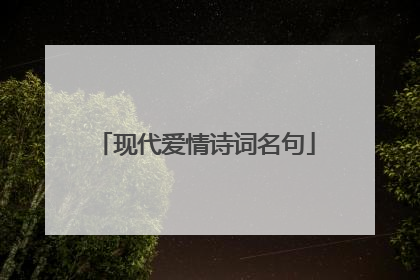 现代爱情诗词名句