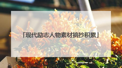 现代励志人物素材摘抄积累