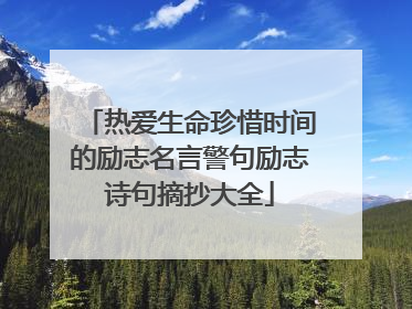 热爱生命珍惜时间的励志名言警句励志诗句摘抄大全