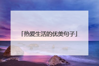 热爱生活的优美句子