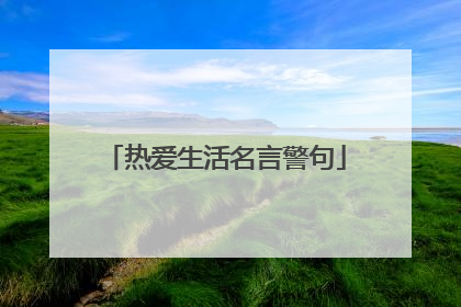 热爱生活名言警句