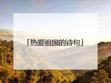热爱祖国的诗句