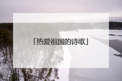 热爱祖国的诗歌