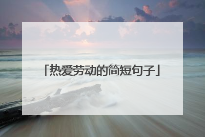 热爱劳动的简短句子