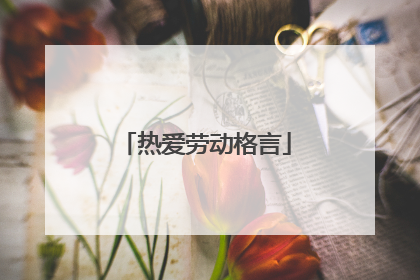 热爱劳动格言
