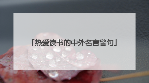 热爱读书的中外名言警句