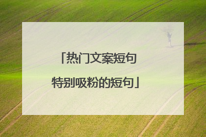 热门文案短句 特别吸粉的短句