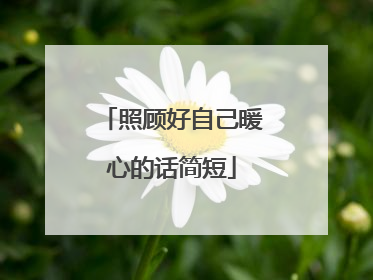 照顾好自己暖心的话简短