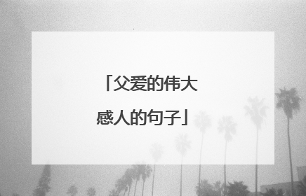 父爱的伟大感人的句子