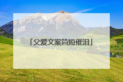 父爱文案简短催泪