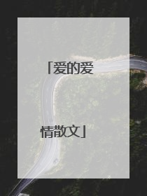 爱的爱情散文