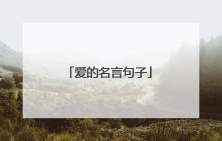 爱的名言句子