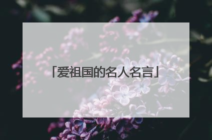 爱祖国的名人名言