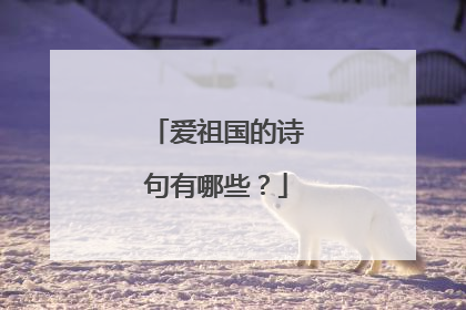 爱祖国的诗句有哪些?