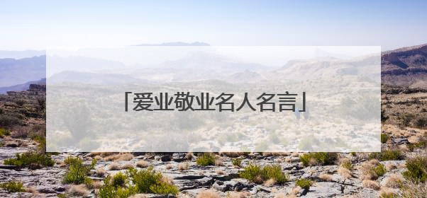 爱业敬业名人名言