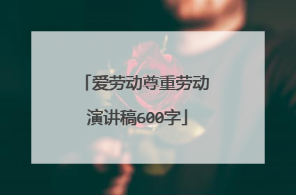 爱劳动尊重劳动演讲稿600字