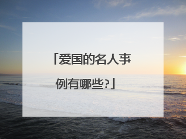 爱国的名人事例有哪些?