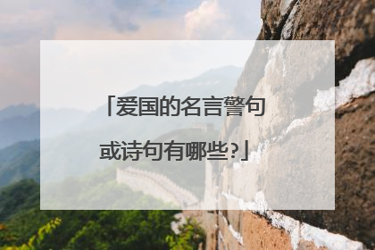 爱国的名言警句或诗句有哪些?
