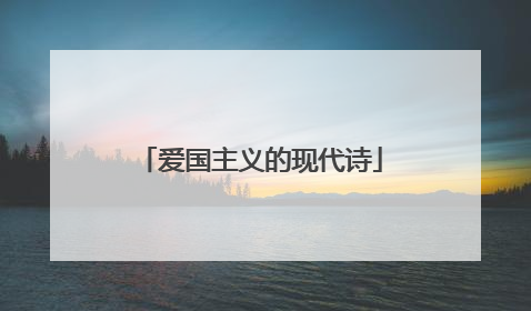 爱国主义的现代诗