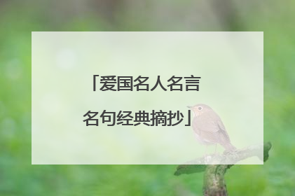爱国名人名言名句经典摘抄