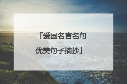 爱国名言名句优美句子摘抄