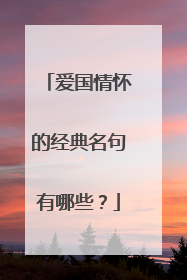 爱国情怀的经典名句有哪些?