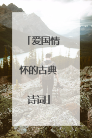 爱国情怀的古典诗词