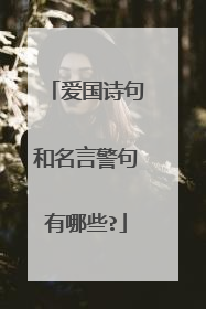 爱国诗句和名言警句有哪些?
