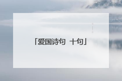爱国诗句 十句