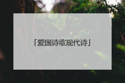 爱国诗歌现代诗