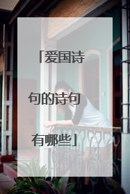 爱国诗句的诗句有哪些