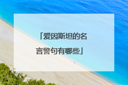 爱因斯坦的名言警句有哪些