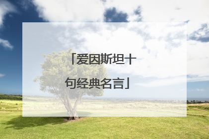 爱因斯坦十句经典名言