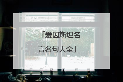 爱因斯坦名言名句大全