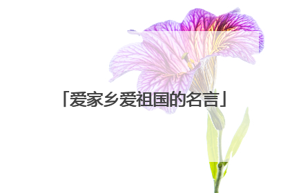 爱家乡爱祖国的名言