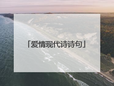 爱情现代诗诗句