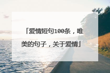 爱情短句100条,唯美的句子,关于爱情