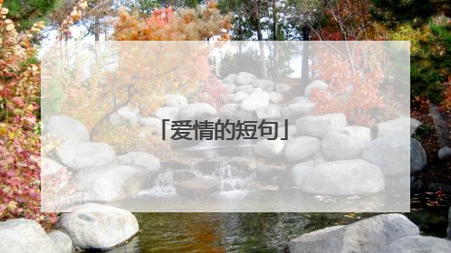 爱情的短句