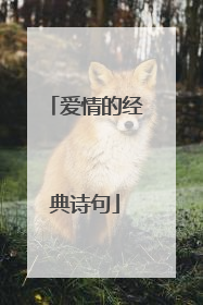 爱情的经典诗句