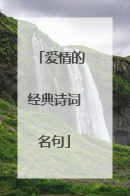 爱情的经典诗词名句
