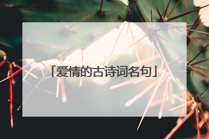 爱情的古诗词名句
