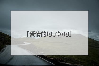 爱情的句子短句