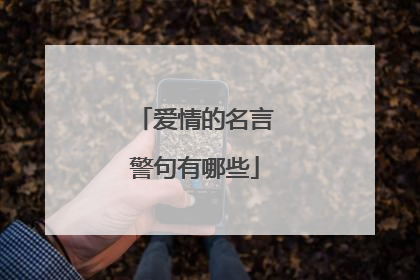 爱情的名言警句有哪些