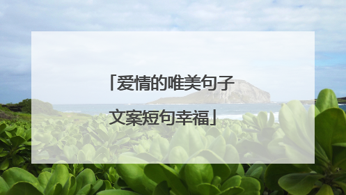 爱情的唯美句子文案短句幸福