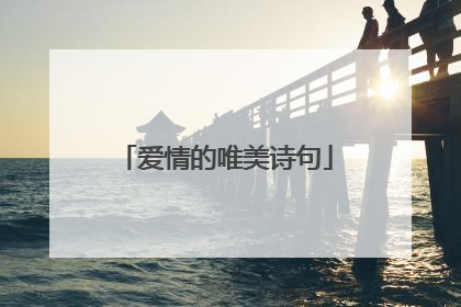 爱情的唯美诗句