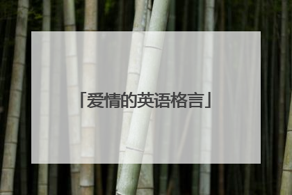 爱情的英语格言