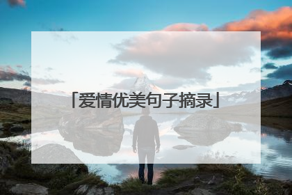 爱情优美句子摘录
